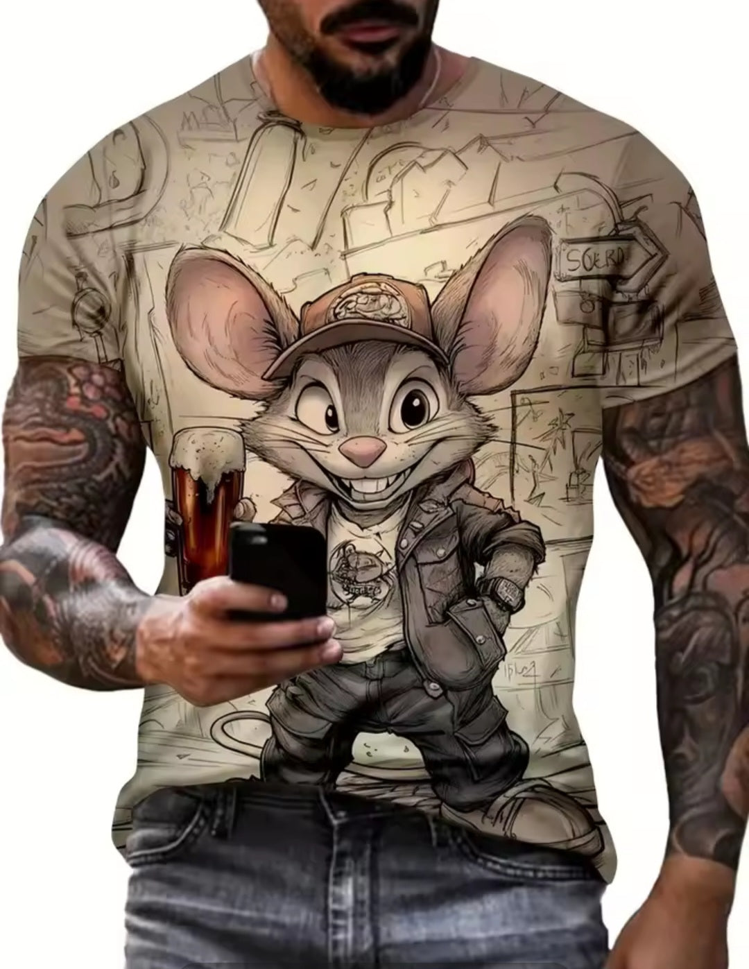 Men's 3D Animal Print T-Shirt – Wild Style with Attitude