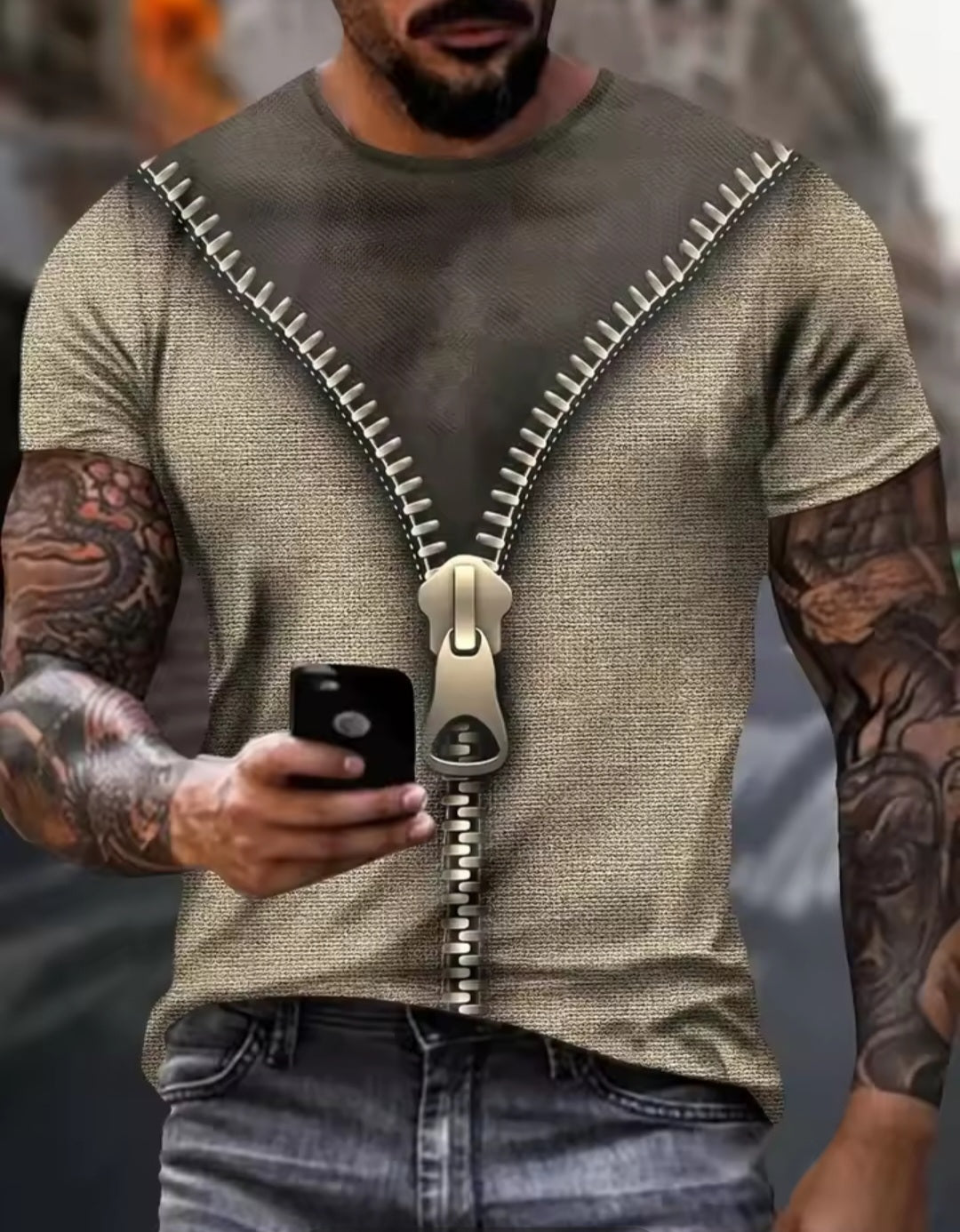 Men's Full-Cover 3D Print T-Shirt – Bold Style, All-Day Comfort