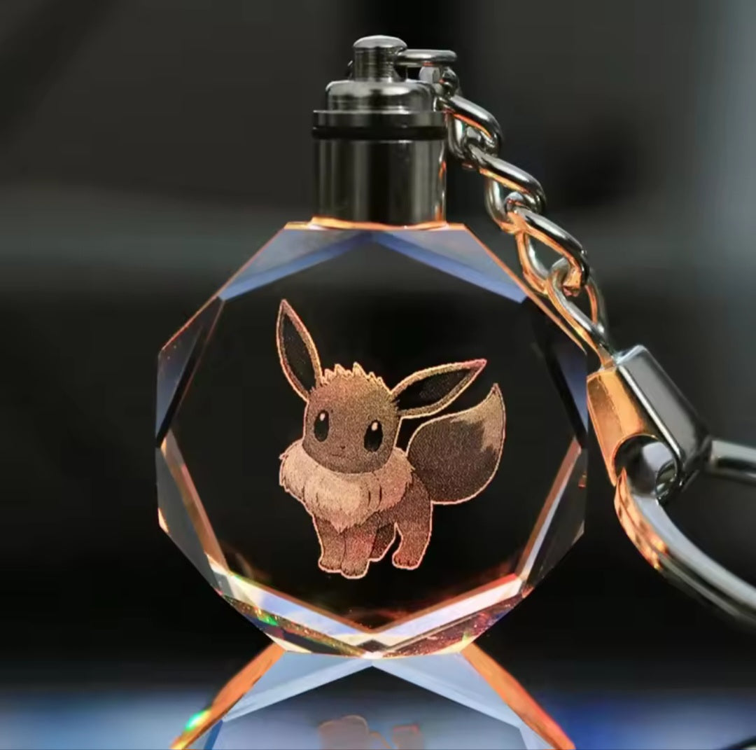 Pokémon Crystal Lamp Keychain – Glowing Pendant Accessory