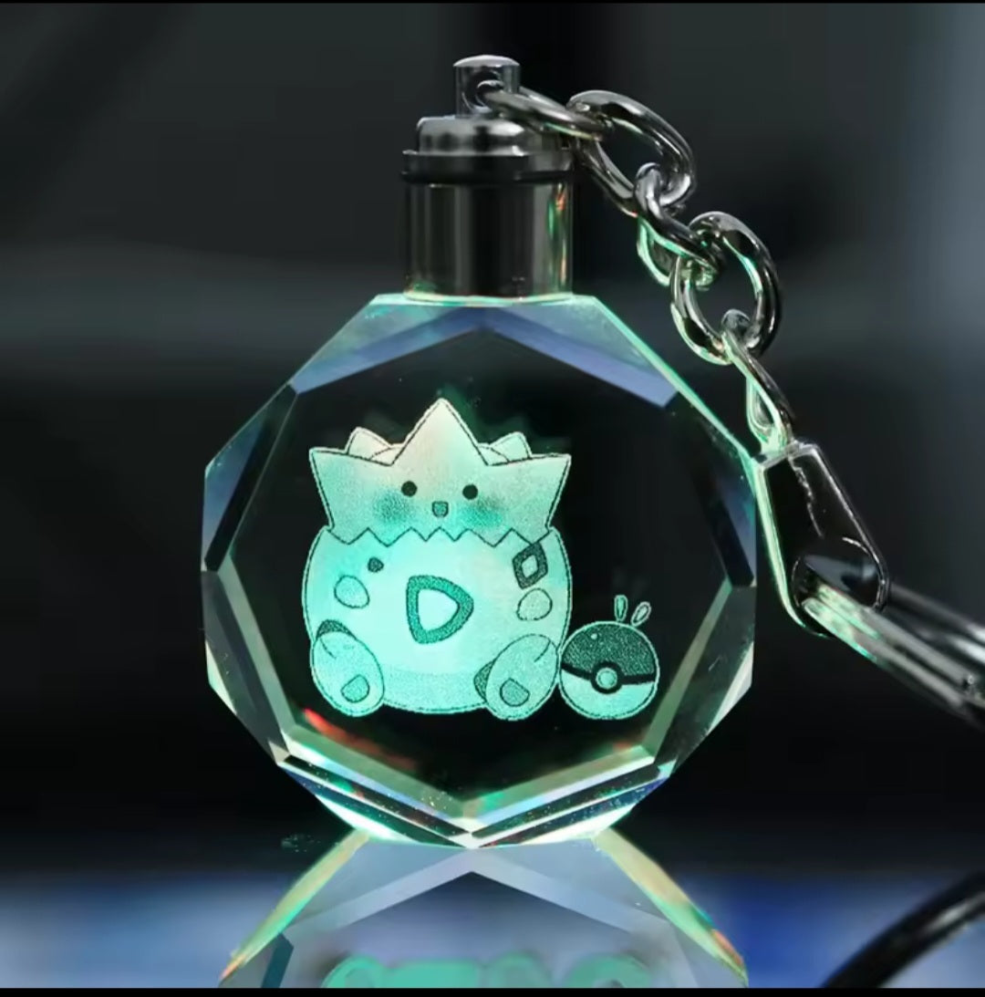 Pokémon Crystal Lamp Keychain – Glowing Pendant Accessory