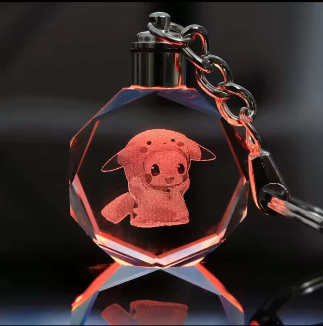 Pokémon Crystal Lamp Keychain – Glowing Pendant Accessory