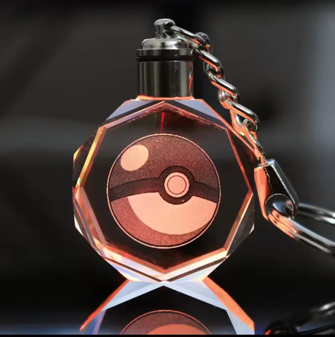 Pokémon Crystal Lamp Keychain – Glowing Pendant Accessory