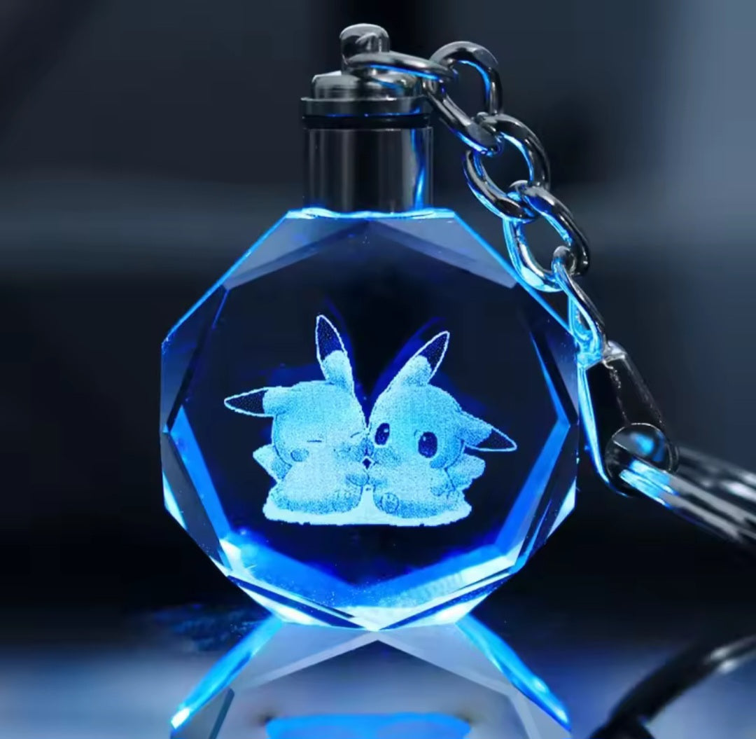 Pokémon Crystal Lamp Keychain – Glowing Pendant Accessory