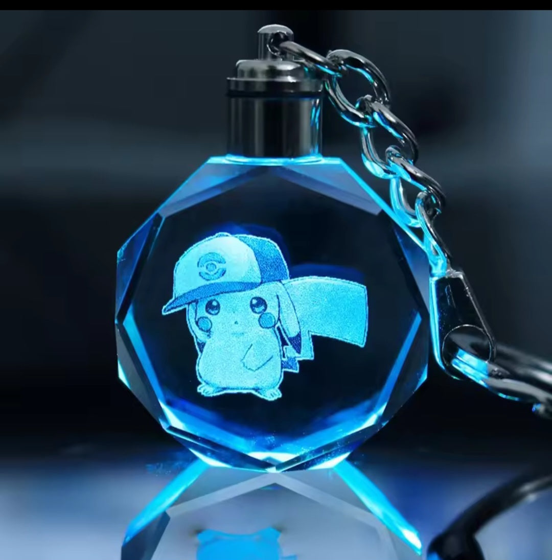 Pokémon Crystal Lamp Keychain – Glowing Pendant Accessory
