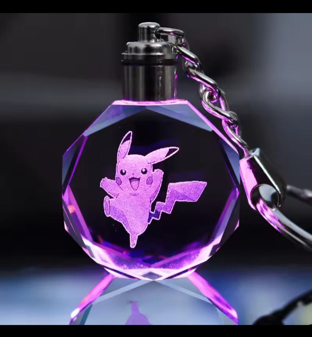 Pokémon Crystal Lamp Keychain – Glowing Pendant Accessory