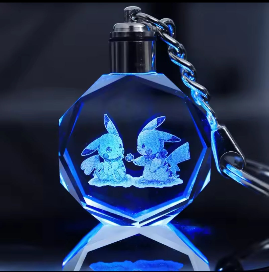 Pokémon Crystal Lamp Keychain – Glowing Pendant Accessory
