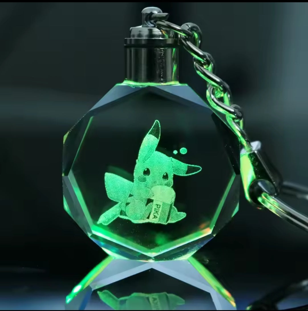 Pokémon Crystal Lamp Keychain – Glowing Pendant Accessory